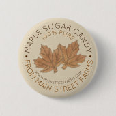 ピュアオーガニックメープルシュガーシロップ飴葉葉 缶バッジ (正面)
