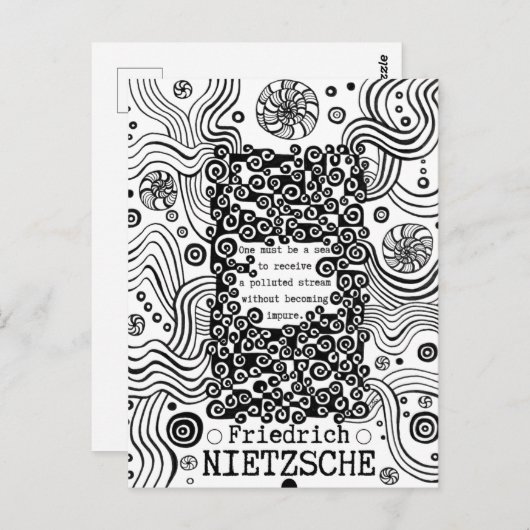 ピュアシーインクイラストレーション引用文バイニーチェ ポストカード (正面/裏面)