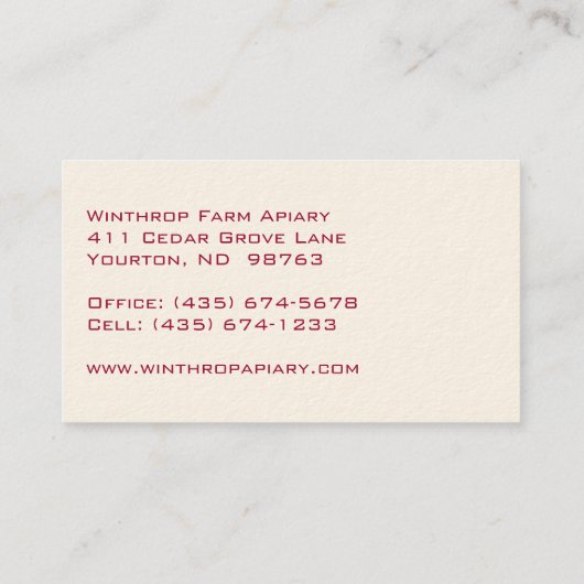 ピュアハニーポップ・アートのアートの花 名刺 (裏面)