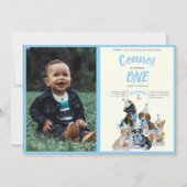 ピュアパピー🐶ドッグテーマファーストバースデーパーティー写真 招待状 (正面)