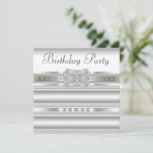 ピュアホワイトダイヤモンドウーマンバースデーパーティー 招待状 (スタンド正面)