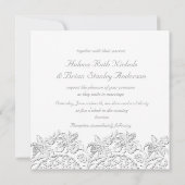 ピュアホワイトヴィンテージフランスのレースラウン結婚ド 招待状 (裏面)