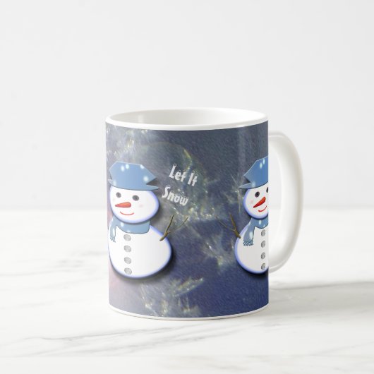 ピュアホワイト雪だるま コーヒーマグカップ (正面右)