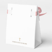 ピュアホワイト《キリスト教》洗礼式や命名式金ゴールドクロスサンキュー フェイバーボックス (裏面サイド)