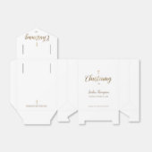 ピュアホワイト《キリスト教》洗礼式や命名式金ゴールドクロスサンキュー フェイバーボックス (折り畳みなし)