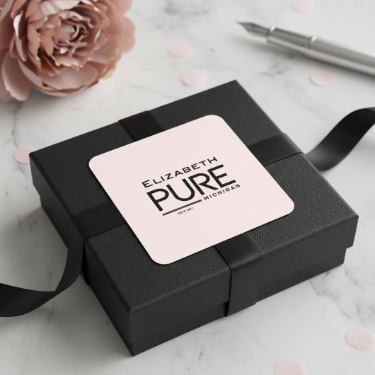 ピュアミシガンパーソナライズされたステッカー スクエアシール