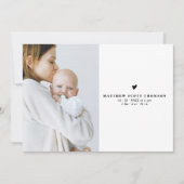 ピュアミニマル写真赤ちゃんシャワーありがとう サンキューカード (正面)