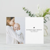 ピュアミニマル写真赤ちゃんシャワーありがとう サンキューカード (スタンド正面)