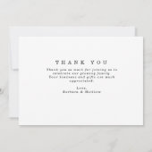 ピュアミニマル写真赤ちゃんシャワーありがとう サンキューカード (裏面)