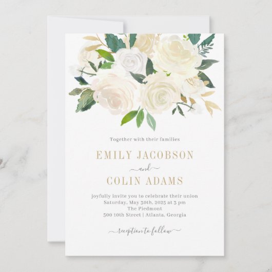 ピュアラブウォーター色フローラ結婚式招待状PLC サンキューカード (正面)