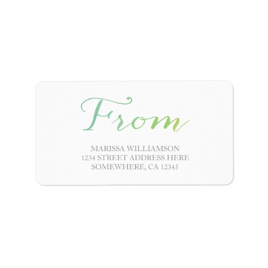 ピュアラブ水カラー住所 シール/ライムエメラルド ラベル (正面)