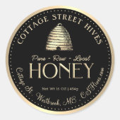 ピュアローローカルハニー金ゴールドスキップブラック金ゴールド縁ど ラウンドシール (正面)