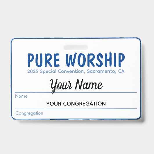 ピュア崇拝2025特別大会 | JW名 バッジ (Front)