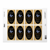 ピュア生はちみつラベル黒と金ゴールド野花 ラベル (フルシート)