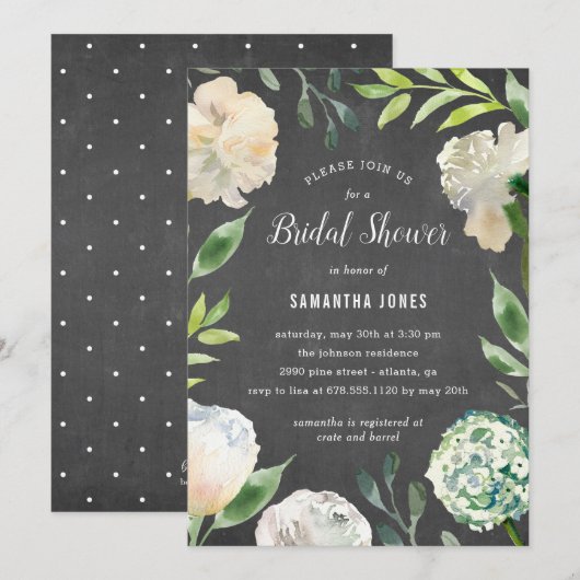 ピュア美しいブライダルシャワー招待 招待状 (正面/裏面)