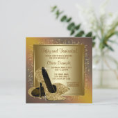 ピュア金ゴールドハイヒールウーマンバースデーパーティー 招待状 (スタンド正面)