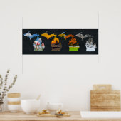 ピュア・ミシガン・シーズンズのアートワーク・ポスター ポスター (キッチン)