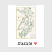 ピューゲットサウンドワシントン海岸のヴィンテージ地図（1867年） シール (シート)