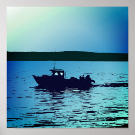 ピューゲー魚釣りボート ポスター