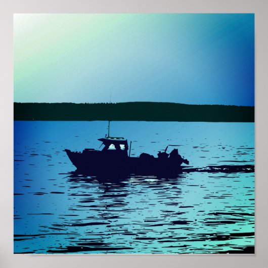 ピューゲー魚釣りボート ポスター (正面)