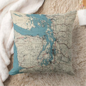 ピュージェットサウンド(1919年)のヴィンテージの地図 クッション (ブランケット)