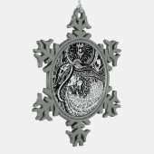 ピューターのオーナメント少しマッチの女の子の天使 スノーフレークピューターオーナメント (左)