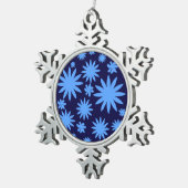 ピューターの木のオーナメントの青のカスタム スノーフレークピューターオーナメント (右)