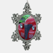 ピューターの雪の結晶 アンティークカー クリスマス オーナメント (左)