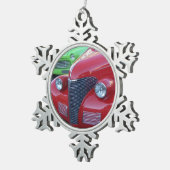 ピューターの雪の結晶 アンティークカー クリスマス オーナメント (右)
