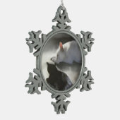 ピューターの雪片のオーナメント スノーフレークピューターオーナメント (左)