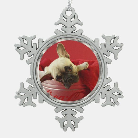 ピューターの雪片DIYの写真 スノーフレークピューターオーナメント (正面)