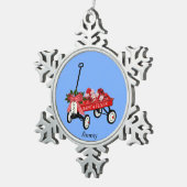 ピューターオーナメントおもちゃワゴンクリスマスプレゼント。 スノーフレークピューターオーナメント (右)