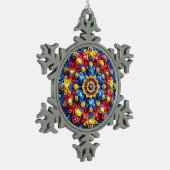 ピュータースノーフレークオーナメントとルーマニアの色 スノーフレークピューターオーナメント (左)