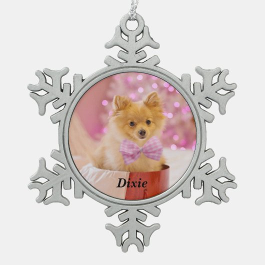 ピュータースノーフレークオーナメント スノーフレークピューターオーナメント (正面)