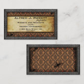 ピューターフレームのSteampunkのコグの名刺 名刺 (正面/裏面)