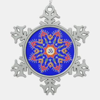 、ピューター圧倒します、"Sn'owm'flakes"のオーナメント スノーフレークピューターオーナメント