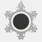 ピューター雪片オーナメント赤背景 スノーフレークピューターオーナメント (正面)