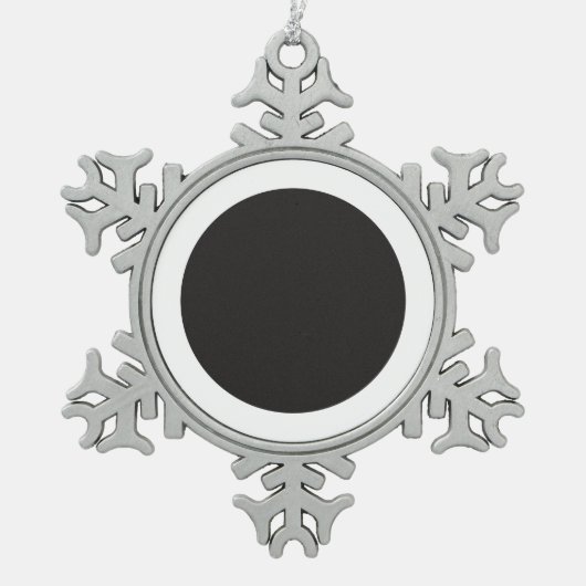 ピューター雪片オーナメント赤背景 スノーフレークピューターオーナメント (正面)