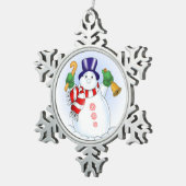 ピューター 雪の結晶 オーナメント/雪だるま スノーフレークピューターオーナメント (右)