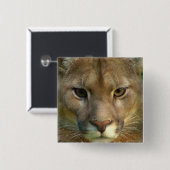 ピューマ山猫の正方形Pin 缶バッジ (正面&裏面)