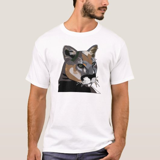 ピューマ、オオヤマネコ、クーガー Tシャツ (正面)