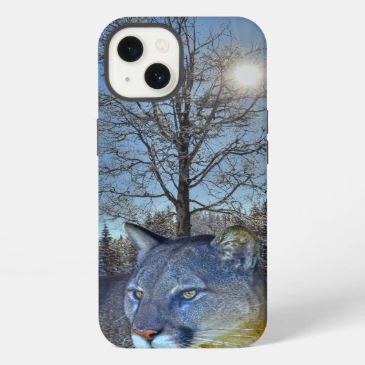 ピューマ クーガー 冬の木 iPhoneケース (裏面)