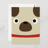 ピューリーなパグ ポストカード (正面/裏面)