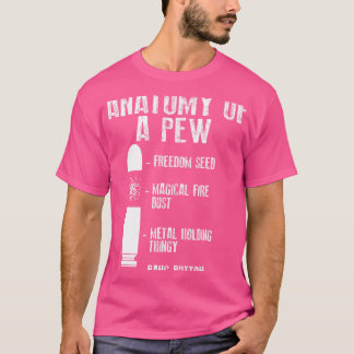 ピュー武器おもしろい銃の防弾の構造 Tシャツ