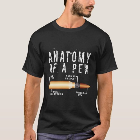 ピュー銃弾の解剖学おもしろい学の教授 Tシャツ (正面)