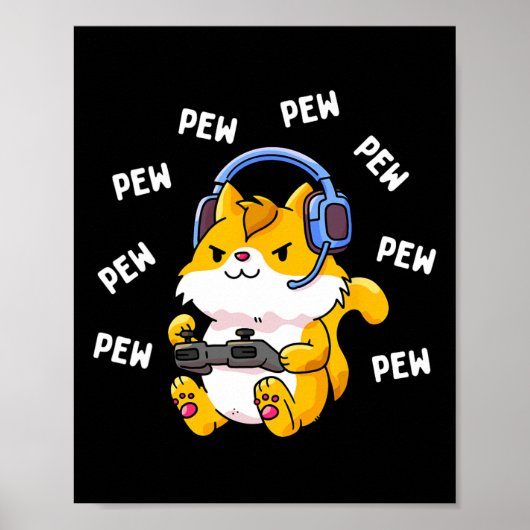 ピュー・ピュー・ゲーマー猫ビデオゲーム猫ゲーム子猫値リスト ポスター (正面)
