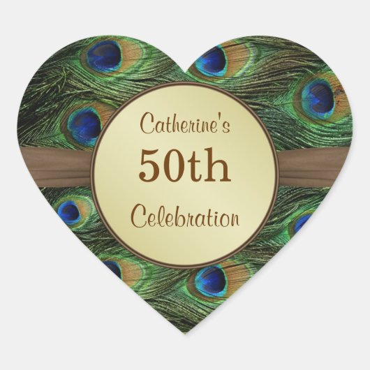 ピョックのフェザー50誕生祝いステッカー ハートシール (正面)