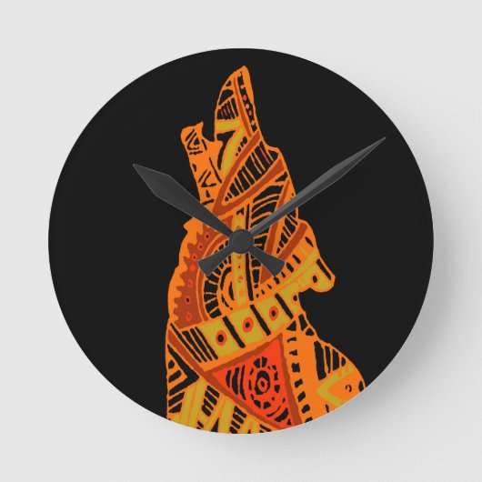 ピヨテコヨーテツーソンアリゾナ ラウンド壁時計 (正面)