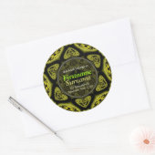 ピヨテジオメトリックスター蔵書票ステッカー ラウンドシール (封筒)