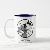 ピヨピヨと鳴く声およびおなかのマグ ツートーンマグカップ (左)